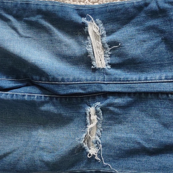 Current/Elliott Size 25 Joey High Rise Straight Destroyed Knee Modal Blend Jeans - Picture 11 of 12